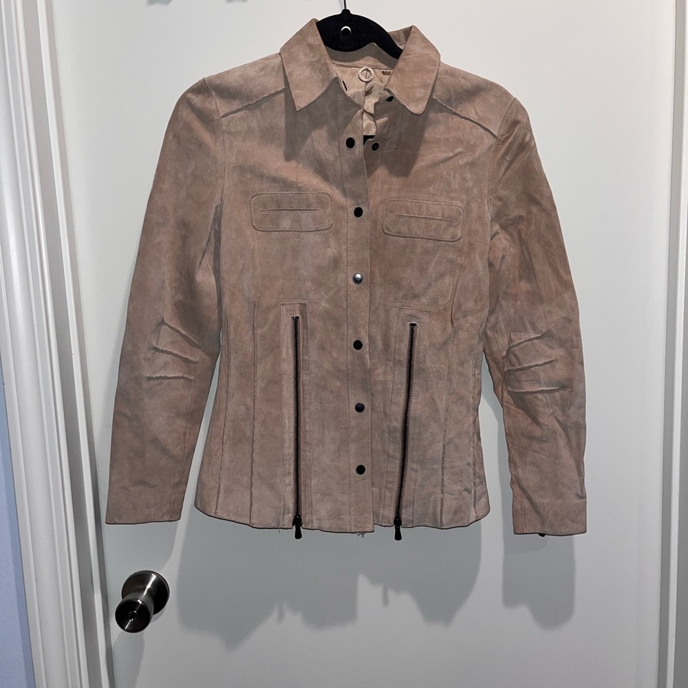 Anthropologie Taupe Leather Jacket